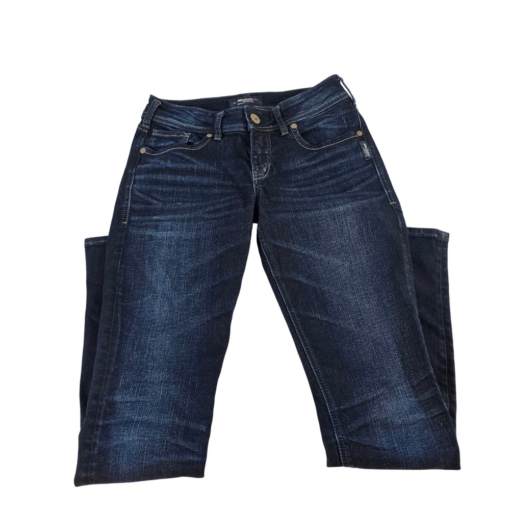 Silver Jeans Co Womens Dark Indigo Wash Skinny Leg Denim Jeans 14973
